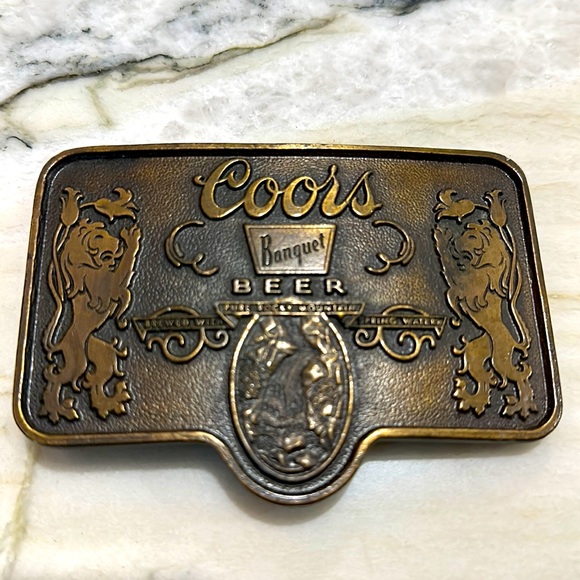 coors Accessories Rare Vintage Adolph Coors Banquet Beer Brass Belt Buckle Poshmark